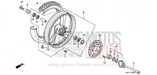 FRONT WHEEL NTV650P de 1993